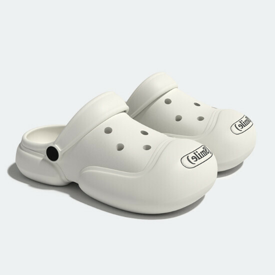 Hot selling thick-soled two-hole pierced sandals [milk white] [size 36-43] (please contact customer service to confirm the delivery size after placing the order)