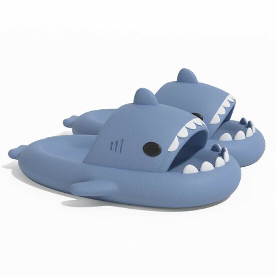 Hot Selling Shark Style EVA Sandals [Haze Blue (Adult Style)] [Size 36-47] (Please contact customer service to confirm the delivery size after placing the order)