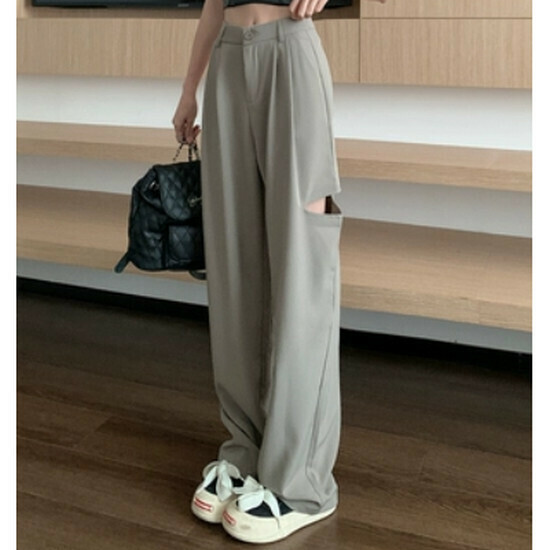 Hot selling ripped casual suit pants [khaki] [S-XL size] (please contact customer service to confirm the delivery size after placing the order)