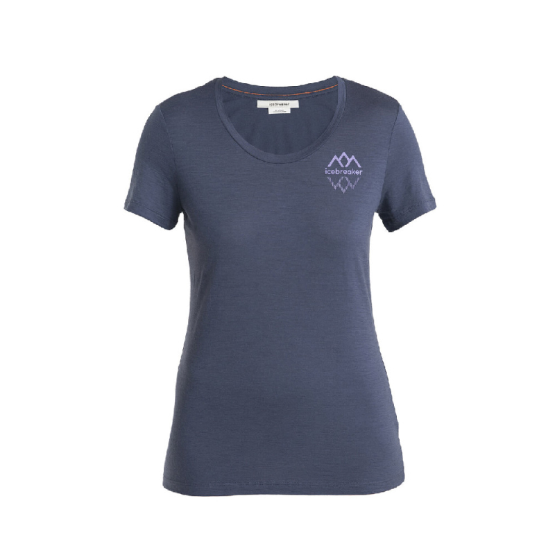 Icebreaker 紐西蘭 女  Tech Lite III U 領短袖上衣 (山峰破冰) 石墨灰 戶外/休閒 10IB0A56Y9