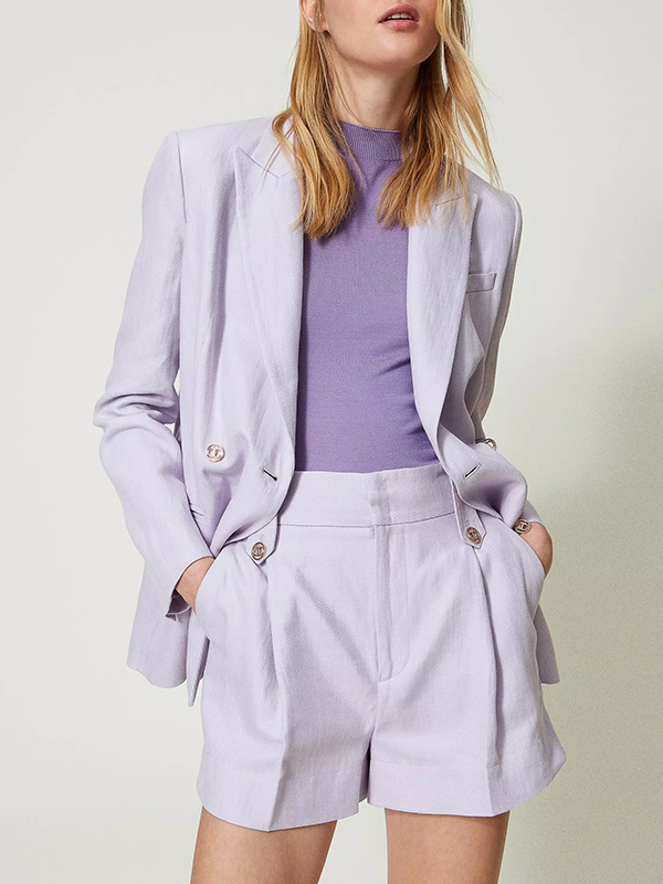 TWIN-SET 棉麻短褲