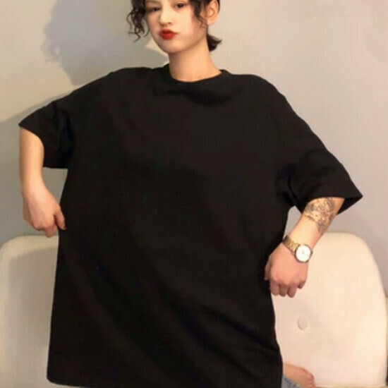 熱賣純色短袖t恤【黑色】【M-2XL碼】(下單後請聯絡客服確認發貨尺碼)