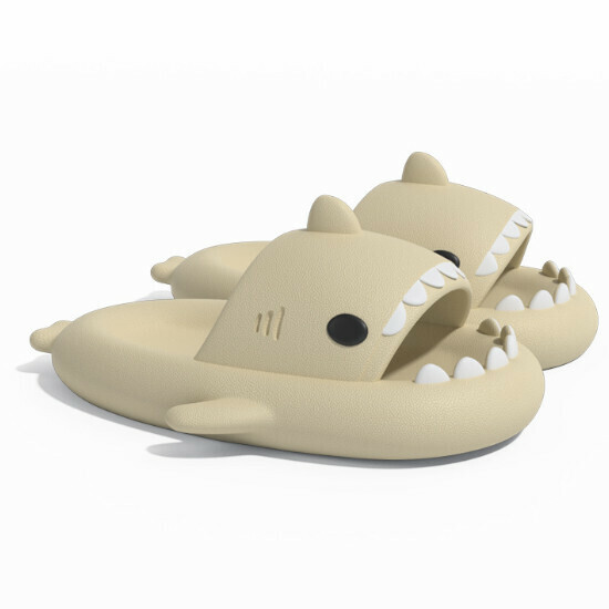 Hot selling shark style EVA sandals [beige (adult style)] [size 36-47] (please contact customer service to confirm the delivery size after placing the order)