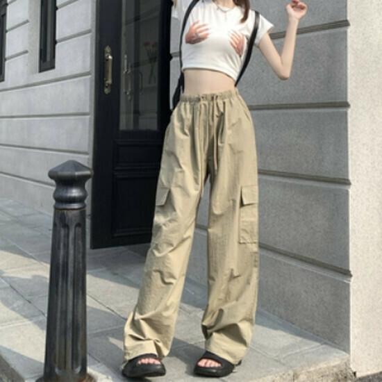 Hot selling quick-drying workwear wide-leg pants [khaki] [size S-L] (please contact customer service to confirm the delivery size after placing the order)