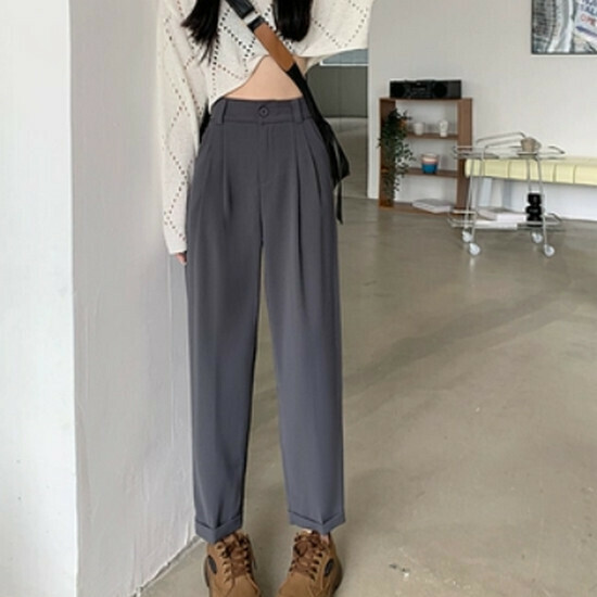 熱賣九分休閒西裝褲【灰色】【S-XL碼】(下單後請聯絡客服確認發貨尺碼)