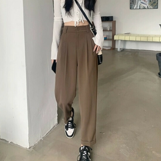 熱賣九分休閒西裝褲【卡其色】【S-XL碼】(下單後請聯絡客服確認發貨尺碼)