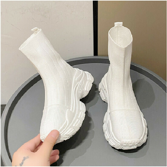 熱賣彈力襪靴【白色】【35-40碼】(下單後請聯絡客服確認發貨尺碼)