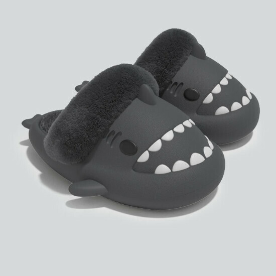 Hot selling detachable shark cotton slippers [Far Mountain Grey] [Size 36-45] (please contact customer service to confirm the delivery size after placing the order)