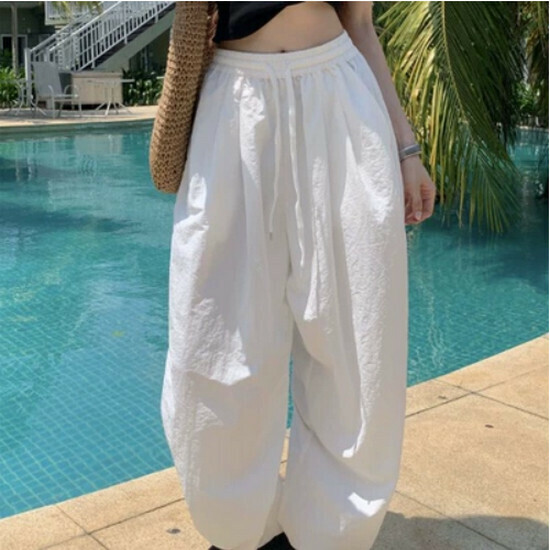 Hot selling quick-drying workwear sports wide-leg pants [white] [one size fits all]
