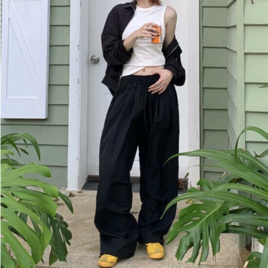 Hot selling quick-drying workwear sports wide-leg pants [black] [one size fits all]