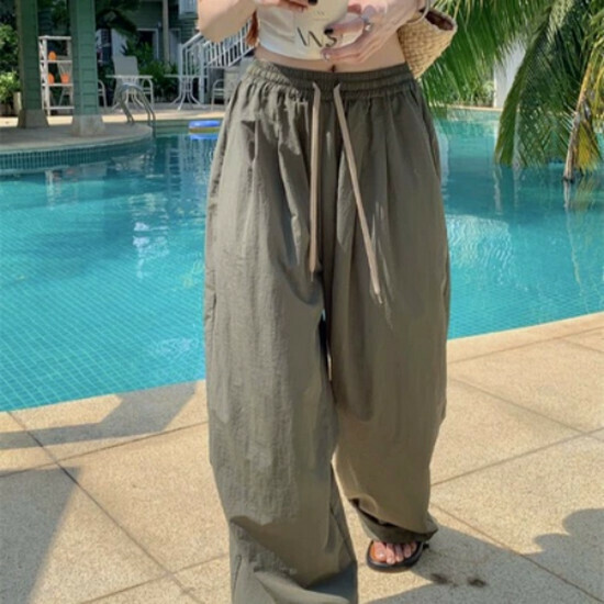 Hot selling quick-drying work wear sports wide-leg pants [military green] [one size fits all]