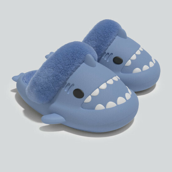 Hot selling detachable shark cotton slippers [haze blue] [size 36-45] (please contact customer service to confirm the delivery size after placing the order)