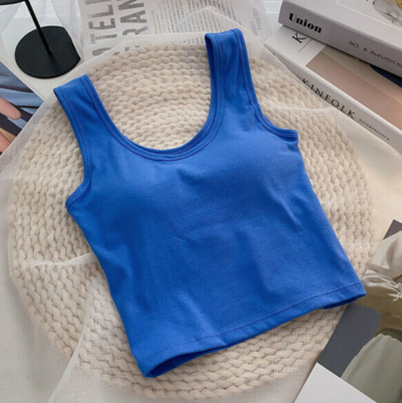 Summer Short Vest with Chest Padding (Blue) [One Size]
