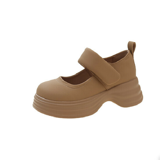 Hot selling retro small leather shoes [khaki] [size 35-40] (please contact customer service to confirm the delivery size after placing the order)