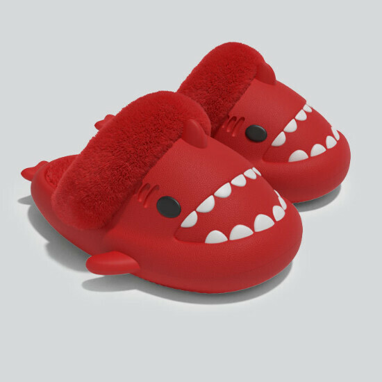 Hot selling detachable shark cotton slippers [red] [size 36-45] (please contact customer service to confirm the delivery size after placing the order)