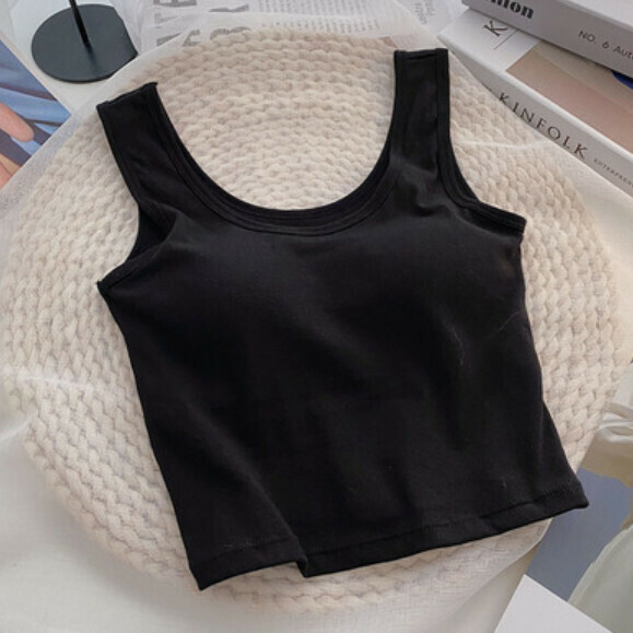 Summer Short Vest with Chest Padding (Black) [One Size]