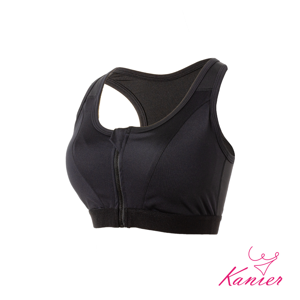 【Kanier卡妮兒】坦克充能型‧前開式機能運動內衣【1215 個性黑 M / L / XL / XXL(Q)】