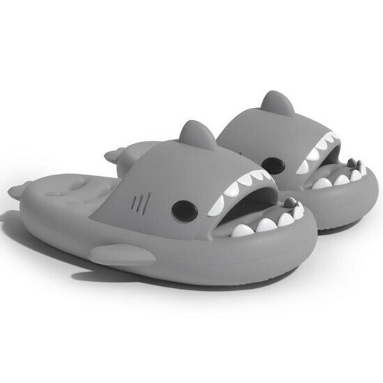 Hot selling shark style non-slip hollow sandals [small silver gray] [size 36-45] (please contact customer service to confirm the delivery size after placing the order)