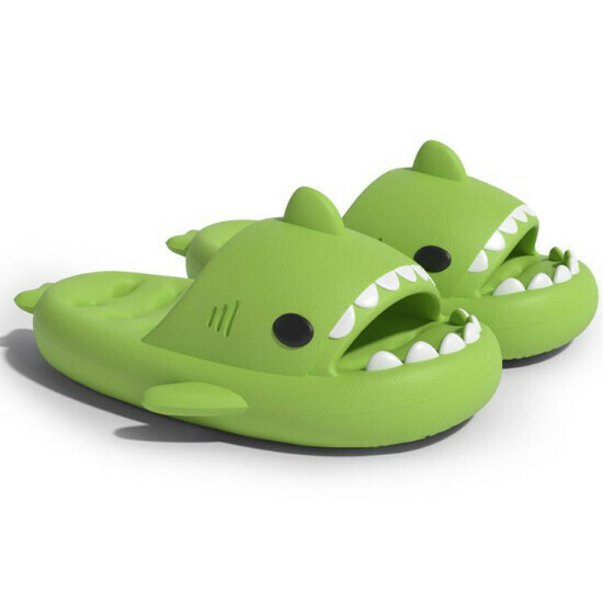 Hot selling shark style non-slip hollow sandals [small magnesium green] [size 36-41] (please contact customer service to confirm the delivery size after placing the order)
