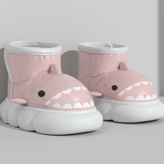 Hot selling thick-soled non-slip down cloth warm cotton shoes [small neon pink] [size 36-41] (please contact customer service to confirm the delivery size after placing the order)