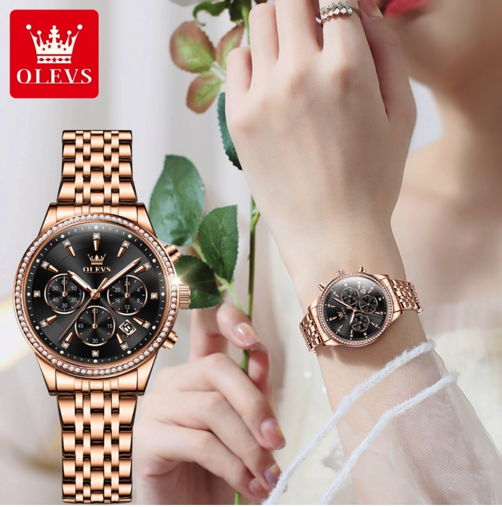Hot Selling Oris Steel Strap Quartz Watch Women's Watch (Steel Strap Rose Black Women's)