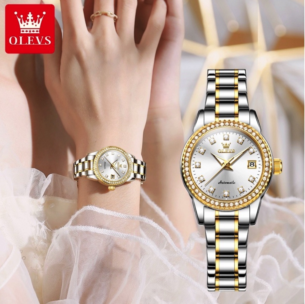 Hot selling Oris mechanical watch ladies watch (white lady between steel straps)