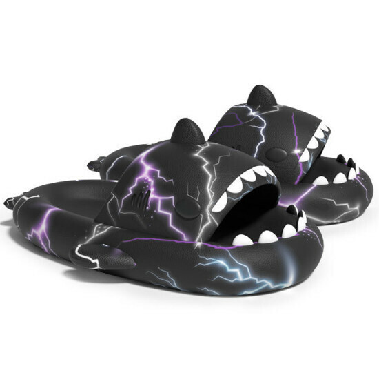 Hot Selling Lightning Shark Non-Slip Sandals [Starry Sky Black] [Size 36-45] (Please contact customer service to confirm the delivery size after placing the order)