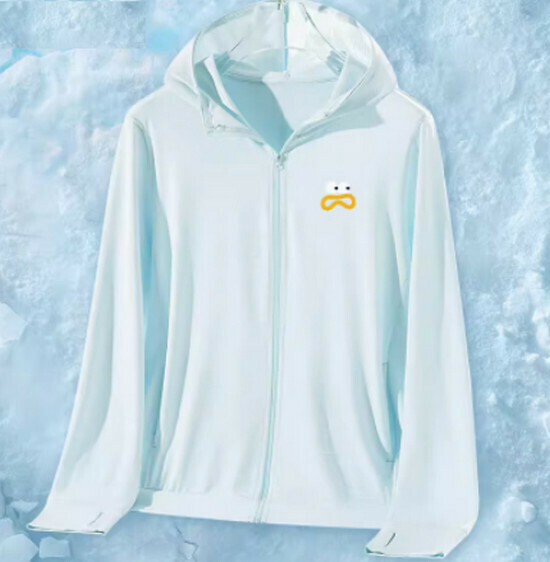 Hot selling ice silk breathable sun protection clothing [light blue (stupefied chest label)] [S-2XL size] (please contact customer service to confirm the delivery size after placing the order)