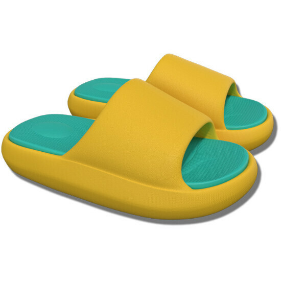 Hot selling thick-soled anti-slip slippers for couples [yellow green] [size 36-45] (please contact customer service to confirm the delivery size after placing the order)