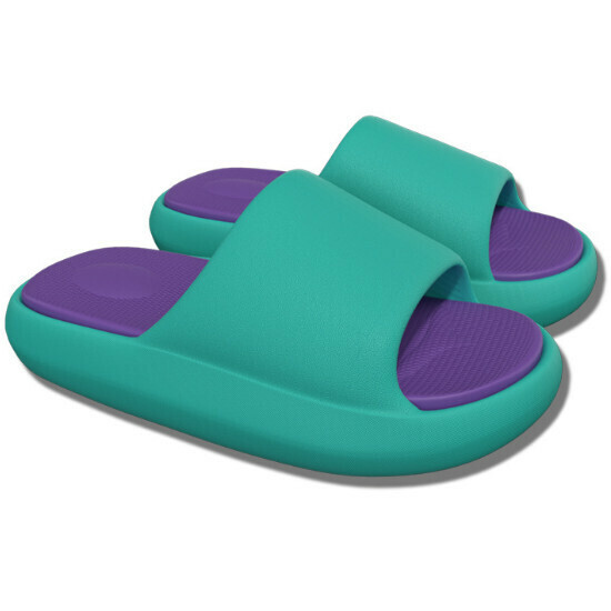 Hot selling thick-soled anti-slip slippers for couples [green and purple] [size 36-45] (please contact customer service to confirm the delivery size after placing the order)
