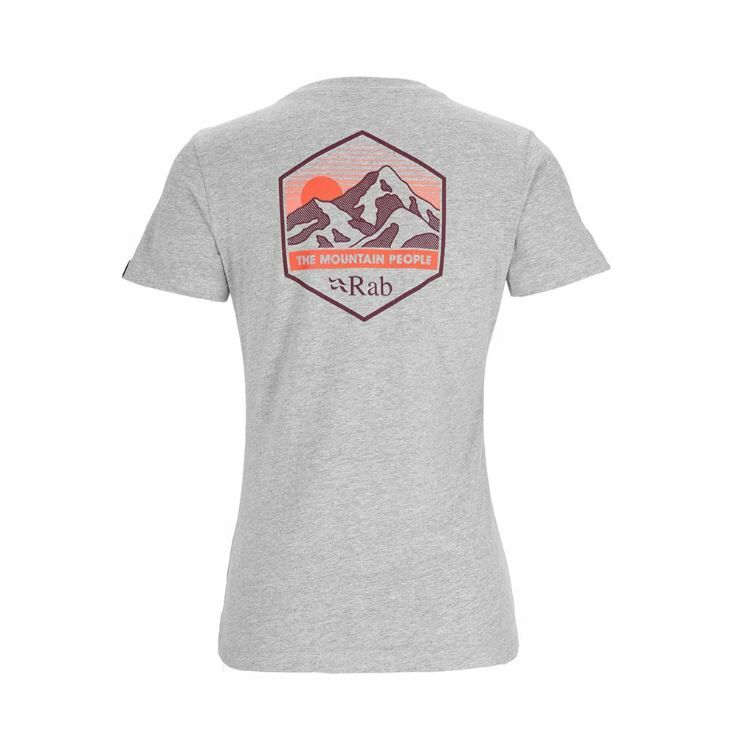 RAB 英國 Mountain Peak Tee Wmns 透氣短袖有機棉T恤 女款 (泥岩灰) 10RAQCB67