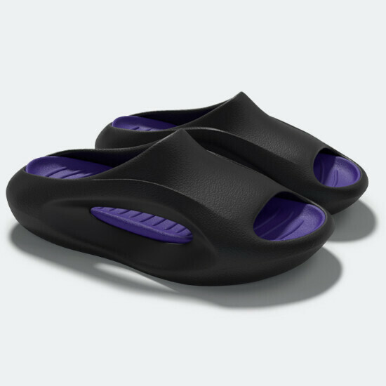Hot selling outdoor non-slip and wear-resistant eva thick-soled sandals [black and purple] [size 36-45] (please contact customer service to confirm the delivery size after placing the order)