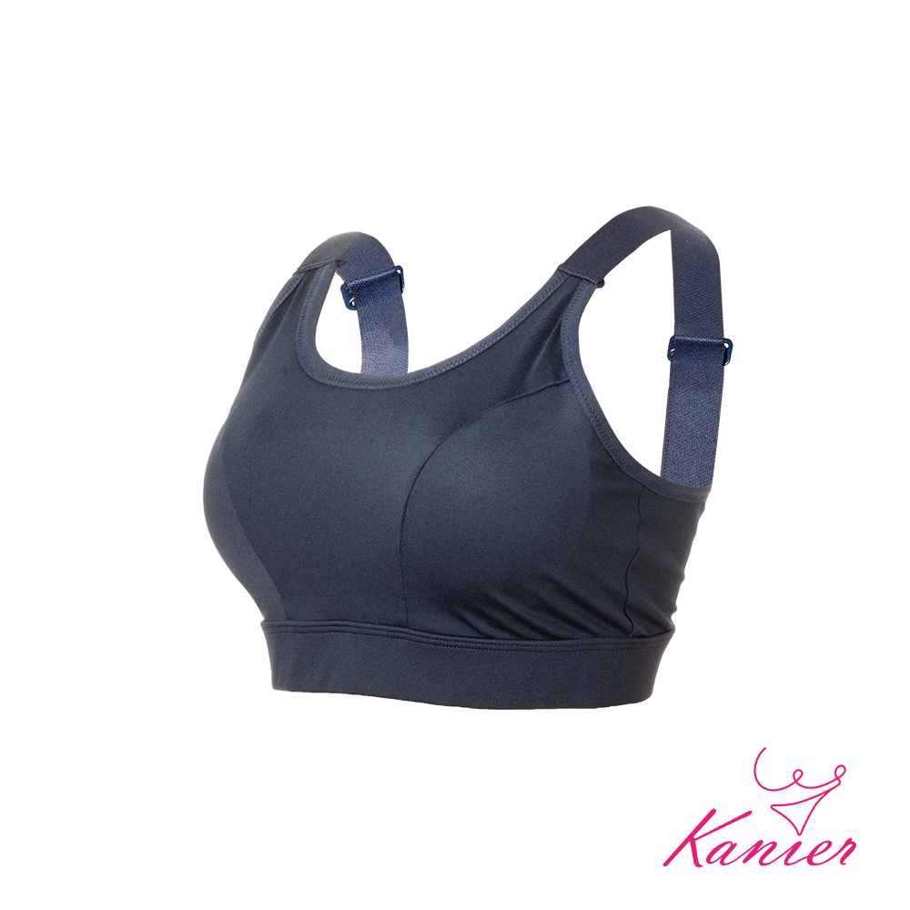 【Kanier卡妮兒】後V式衝擊型‧可調肩帶機能運動內衣【1216 沉穩藍  M / L / XL / XXL(Q)】