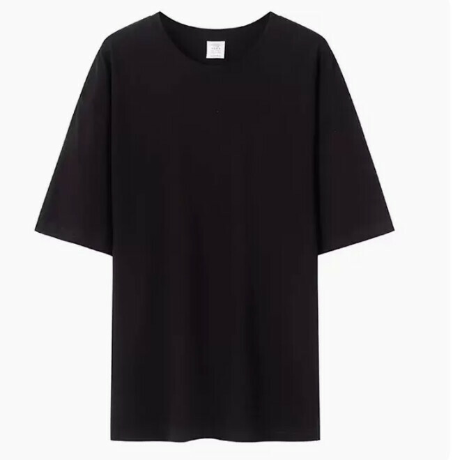 新款不透純棉打底短袖t恤男（黑色 尺碼：S-3XL）（下單後聯絡客服確認發貨尺碼）