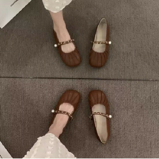 熱賣平底圓頭鞋【咖啡色】【35-40碼】(下單後請聯絡客服確認發貨尺碼)