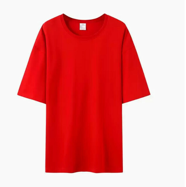 新款不透純棉打底短袖t恤男（紅色 尺碼：S-3XL）（下單後聯絡客服確認發貨尺碼）