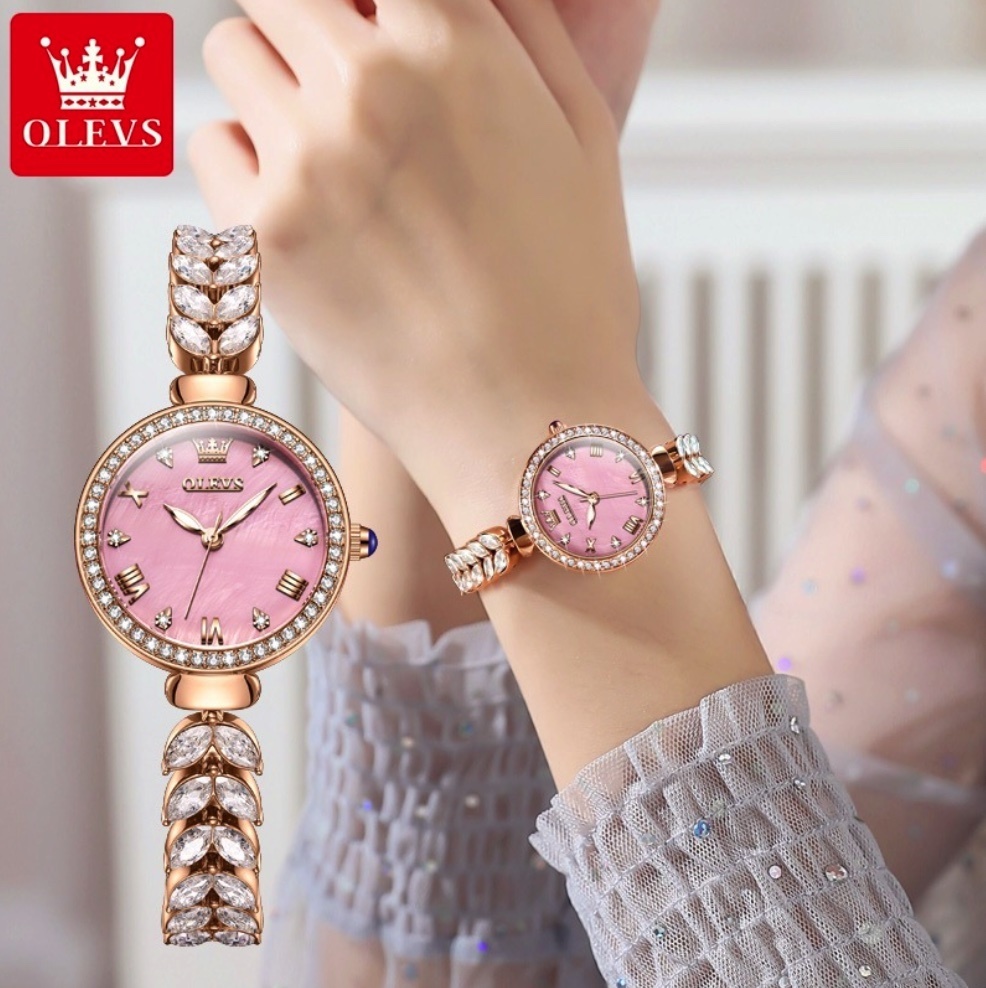 Hot Selling Oris Light Luxury Bracelet Quartz Watch Women's Watch (Steel Strap Rose Pink Women)