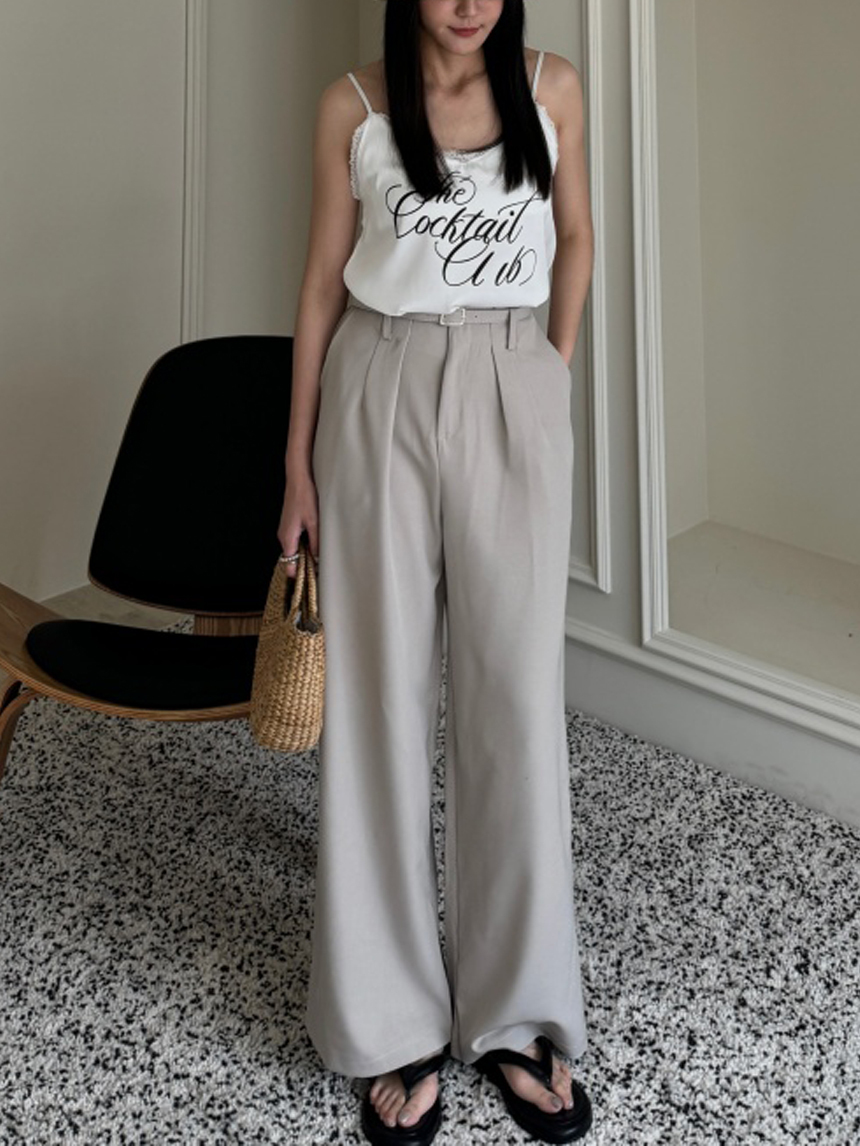 附腰帶西裝直筒褲*2色