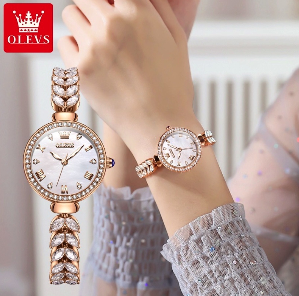 Hot Selling Oris Light Luxury Bracelet Quartz Watch Women's Watch (Steel Strap Rose White Women's)