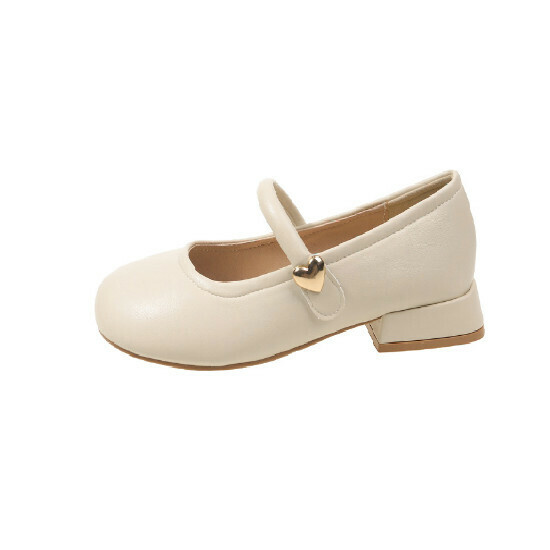 Hot selling small leather shoes with straps [beige] [size 35-40] (please contact customer service to confirm the delivery size after placing the order)