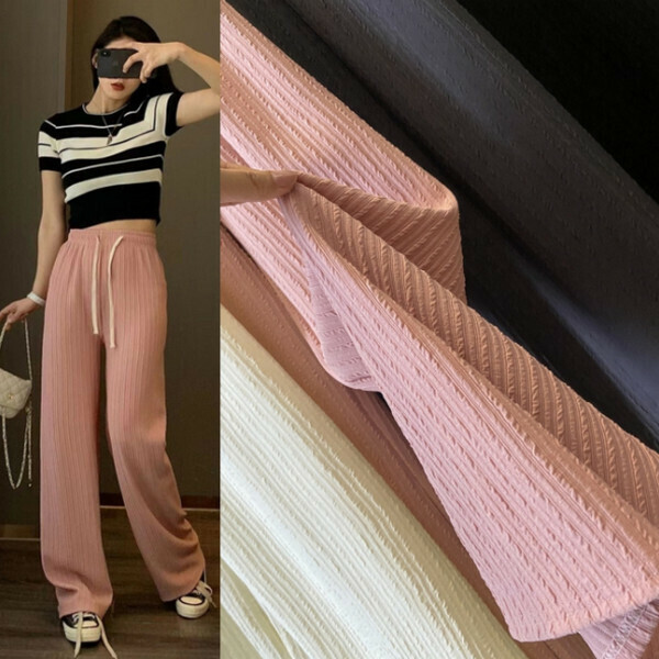 Narrow version of cloud puff wide-leg pants anti-mosquito pants [pink] [M-L size] [Contact customer service to confirm size after placing an order]