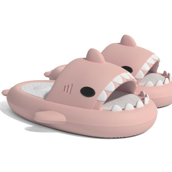 Hot Selling Shark Couple Anti-Slip Slippers [Powder + White] [Size 36-41] (Please contact customer service to confirm the delivery size after placing the order)
