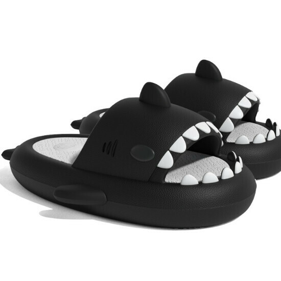 Hot selling shark couple anti-slip slippers [carbon black + white] [size 36-47] (please contact customer service to confirm the delivery size after placing the order)