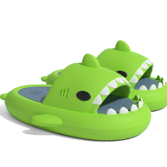 Hot Selling Shark Couple Anti-Slip Slippers [Fruit Green + Blue] [Size 36-45] (Please contact customer service to confirm the delivery size after placing the order)