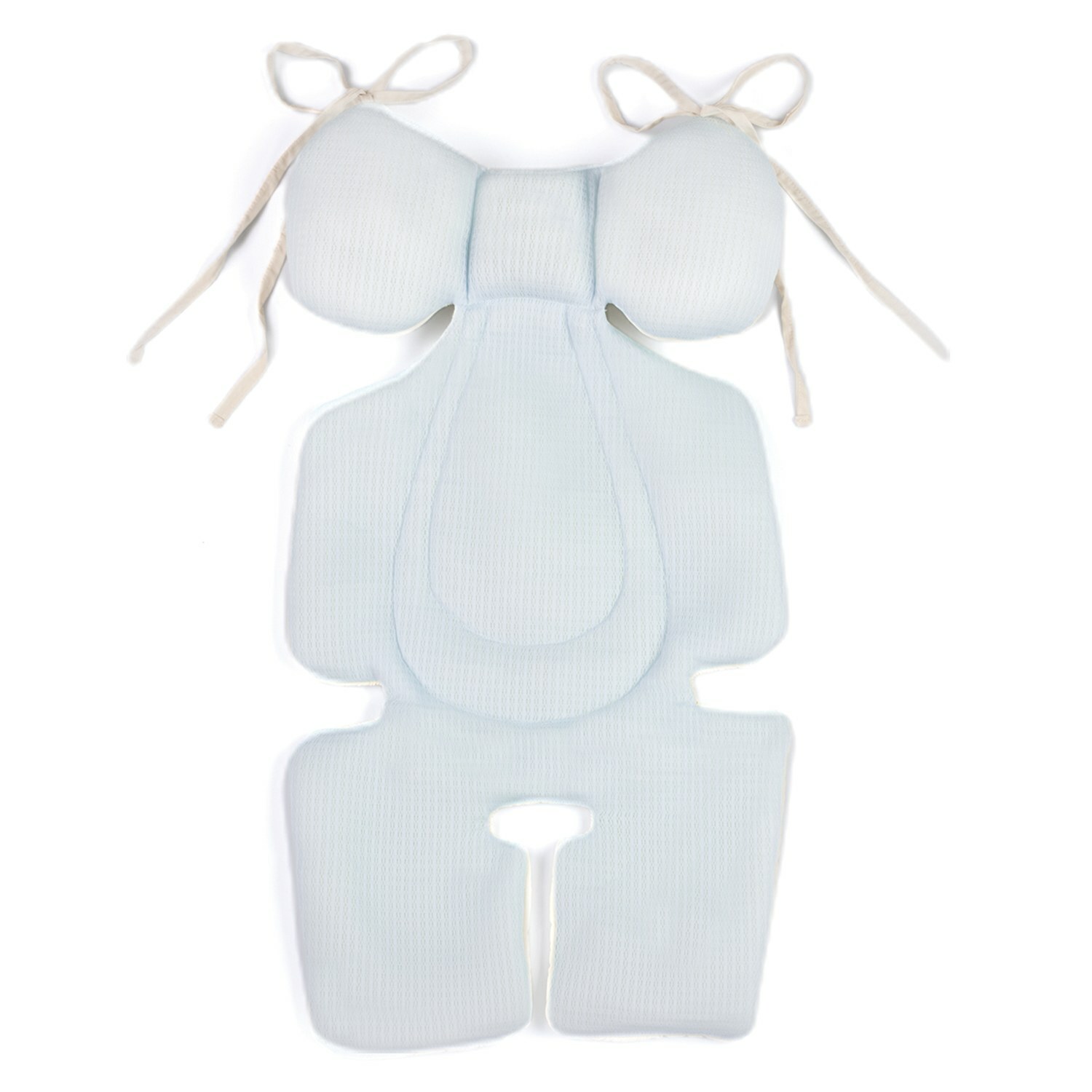 air cossi 超透氣抗菌天絲推車坐墊頭頸支撐款(綁帶款)(4m~3y)｜清爽藍