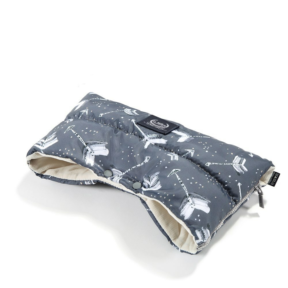 La Millou波蘭 Aspen防水空氣時尚保暖推車手套｜丘比特之箭(藍底)｜舒柔純白