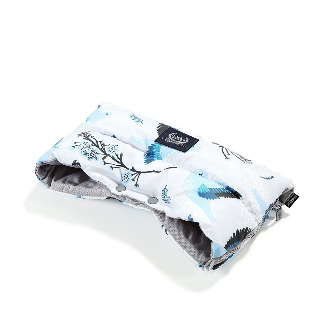 La Millou波蘭 Aspen防水空氣時尚保暖推車手套｜藍色雪鳥｜舒柔深灰