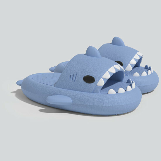 Hot Selling Shark Couple Anti-Slip Slippers [Small Calcium Blue. Blue] [Size 36-45] (Please contact customer service to confirm the delivery size after placing the order)