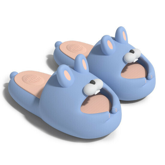 Hot selling cartoon EVA thick-soled non-slip slippers [haze blue] [size 36-41] (please contact customer service to confirm the delivery size after placing the order)