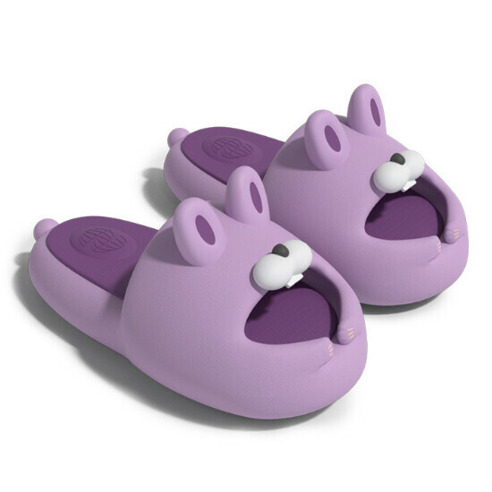 Hot selling cartoon EVA thick-soled non-slip slippers [purple] [size 36-41] (please contact customer service to confirm the delivery size after placing the order)